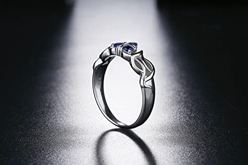 Purreen Zelda Zora's Sapphire Ring Rhodium Plated Sterling 925 Silver – 5 #TOP4