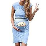 Oxodoi Womens Maternity Bodycon Dress Casual Short Sleeve Dress for Daily Wearing Baby Shower...