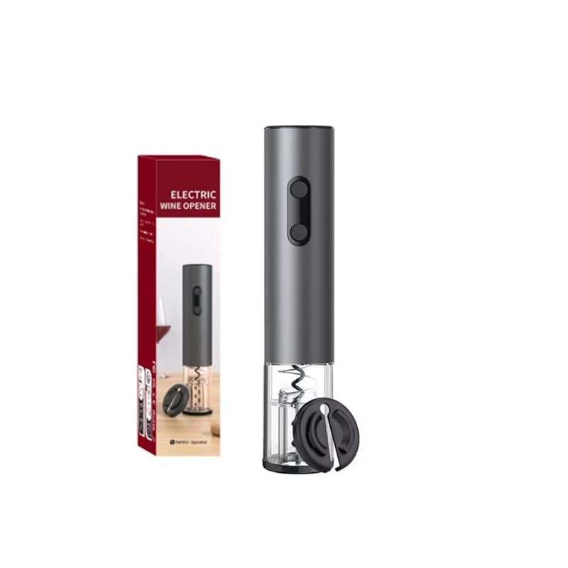 AISINING Electric Wine Opener, Battery-Powered Aluminum Alloy Bottle Opener with Silicone Buttons, Includes Foil Cutter for Safe and Easy Wine Opening Gifts for Wine Lovers
