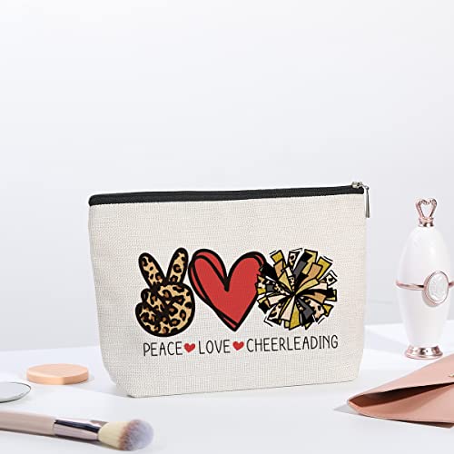 kdxpbpz Cheer Stuff Cheerleader Cheer Bag Funny Cheerleader Gifts Cheerleading Gift Christmas Birthday Gifts for Women Her Female Cheer Team Merchandise - Peace Love Cheerleading