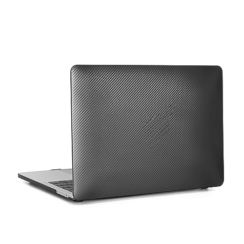 Laptop Shell Case Compatible with New MacBook Air 13.6 inch 2022 Release M2 A2681 with Retina Display Touch ID, Plastic Protective Carbon Fiber Pattern Hard Shell Laptop Cover - Black