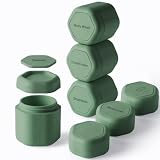 Cadence Travel Containers - Daily Routine Capsule Set - Magnetic Travel Capsules - For Shampoo, Conditioner, Body Wash, Pills, and More - 4 Flex Mediums (1.32oz) & 3 Flex Smalls (0.56oz) - Eucalyptus