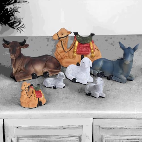 Image of KariGhar 7 pcs (6 inch )Animals Set for Christmas Nativity Scene /Crib Set Decoration & Various Other Decoration & Gifting. A0071,Multicolor