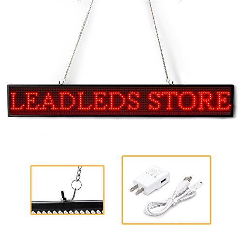 Leadleds P5 Wi-fi Scrolling LED Sign Message Board for Business, Working with Smartphone and Tablet (Red) - Thumbnail 3