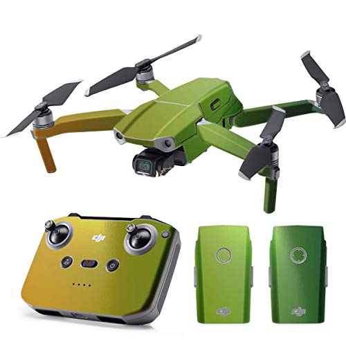 SopiGuard Skin for DJI Mavic Air 2 Precision Vinyl Sticker Full Drone Set + Controller + 3 Battery Skins (Gloss Fresh Spring Gold/Green)