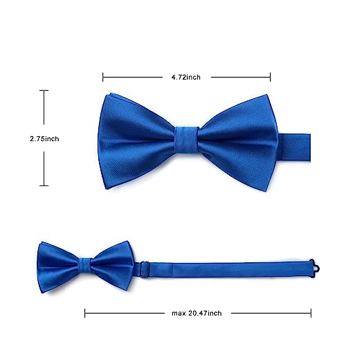 Image of HISDERN Bow Ties for Men Pretied Bowties Classic Formal Business Bow Tie Adjustable Tuxedo Bowtie for Wedding Party