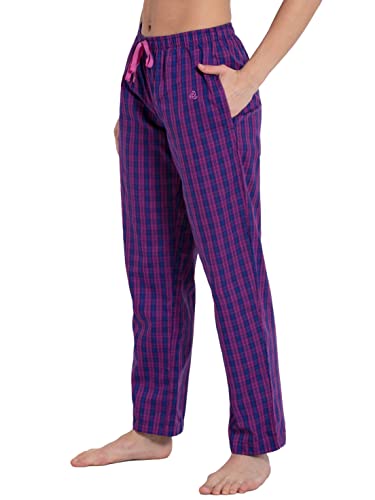 Image of Jockey RX06 Women's Super Combed Cotton Woven Fabric Relaxed Fit Striped Pyjama with Side Pockets (Checks & Prints May Vary)