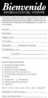 Spanish- Guest Card-Welcome (50 Pack)