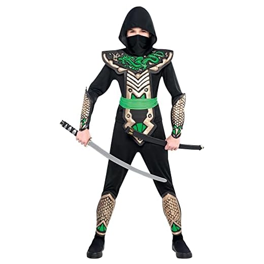 Amscan 841598 Ninja Dragon Slayer Costume, Children Medium Size, 1 Piece