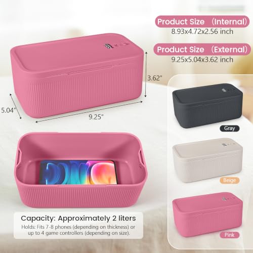 Small Lock Box,Lockable Storage Box with Combination Code for Medication Safe, Medicine Lock Box for Pills/First Aid Kits/Food/Snack/Phone Jail,Locked Container for Home/Fridge/Office/School(Pink) by Seggmntree - Used condition - Image 2