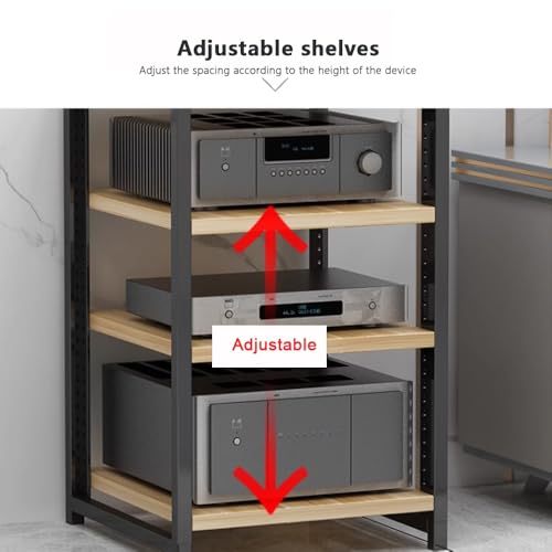 Support multimédia AV de prestige en bois noir avec étagères modulables - 4