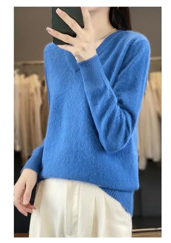 V-Neck Cashmere Sweater Women's Long Sleeved Solid Color Basic Knit Pullover Warm Winter Sweater Tops2