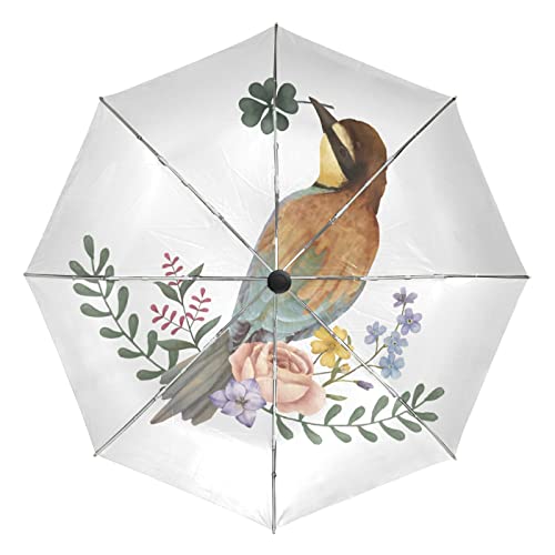 Parapluie automatique Vnurnrn fleur d'oiseau, le cadeau idéal pour elle