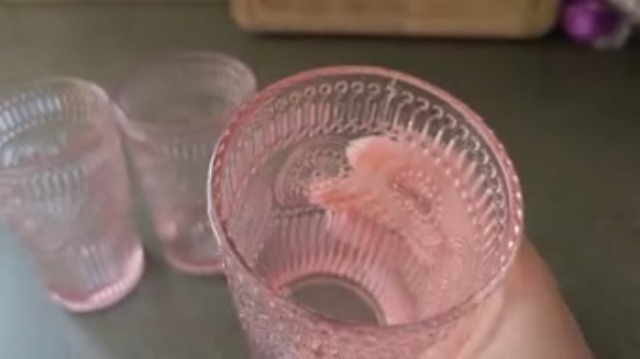 Set de 6 vasos vintage de cristal grabado 12oz miniatura 7
