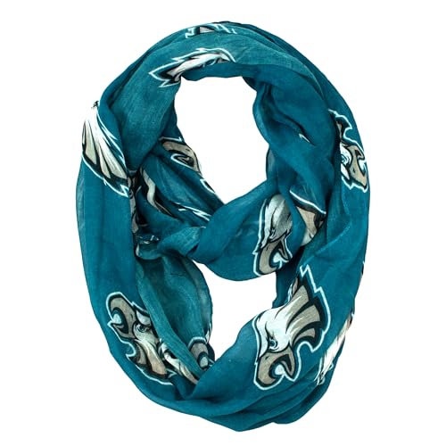 Littlearth NFL Philadelphia Eagles Sheer Infinity Scarf, Team Color, 70” x 25”
