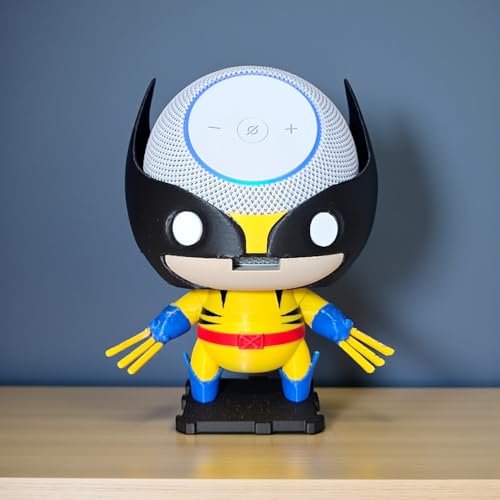 Suporte Alexa Echo Dot MAX - Tema Wolverine - Presente, decoração criativa, escultura, miniatura