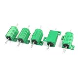 Aexit 5Pcs 25W Fixed Resistors 160Ohm Green Aluminum Clad axia-l Wire Wound Single Resistors Power R