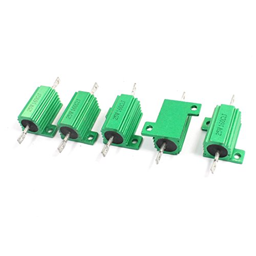 Aexit 5Pcs 25W Fixed Resistors 160Ohm Green Aluminum Clad Axia-L Wire Wound Single Resistors Power Resistors #TOP5
