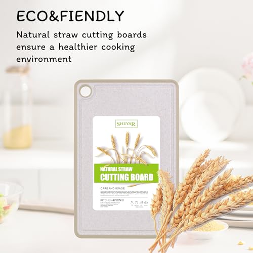 image for Zzsbrm Cutting Board for Kitchen, Wheat Straw Fiber Cutting Board, Dis