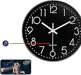 [Grabación de bucle de video 4K y lentes ajustables]: registre video 4k a 30 pfs y ahorre a la tarjeta cada 3 minutos. La grabación circular lo respalda para sobrescribir automáticamente el archivo más antiguo cuando se agota el espacio de almacenamiento. Admite hasta 128 GB de tarjeta micro SD (no incluida en el paquete). Puede girar la perilla de ajuste en la parte posterior del reloj de pared para ajustar el ángulo de la lente de acuerdo con la posición del reloj de pared.