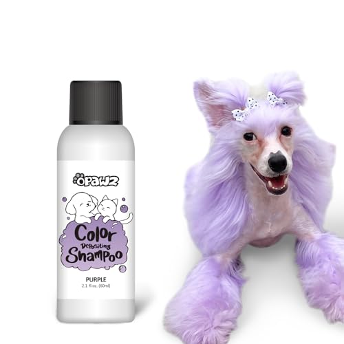 OPAWZ Color Depositing Shampoo for Dogs and Cats, Semi-Permanent Dog Hair Dye, Safe Pet Hair Dye for All Bathable Pets (Purple, 2.1 fl.oz / 60mL)