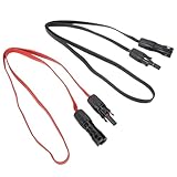 FUBESK Solar-Photovoltaikkabel 4mm² 100cm flach flexibel mit Kupplung für Flügelbuchse vormontiert für PV-Stecker