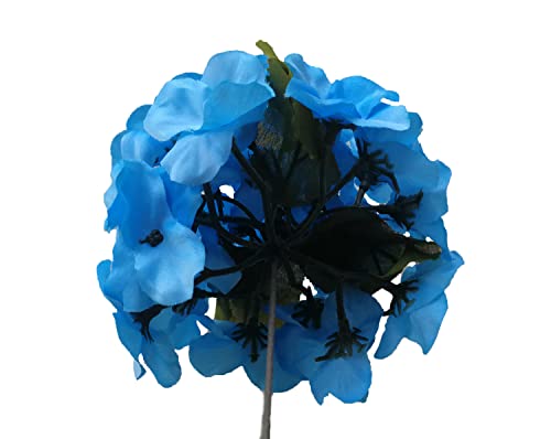 Jenlyfavors 22 Inch X-Large Satin Artificial Hydrangea Silk Flower Bush 7 Heads (Turquoise) #TOP6