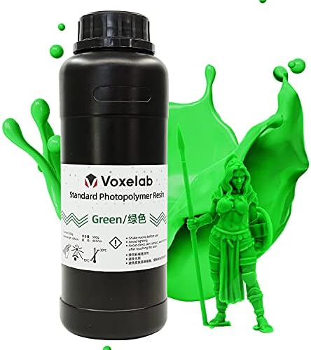 Voxelab 3D Printer Resin,405nm UV-Curing 3D Resin with High Precision and Quick Curing & Smooth Surface for LCD 3D Printing(500g,Red)