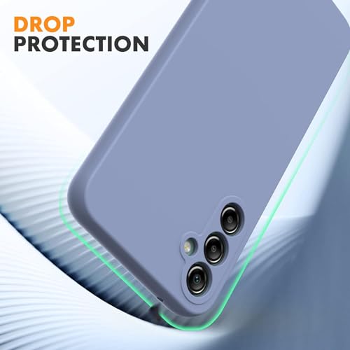 Image of Elzzi Microfiber Candy Case Compatible for Samsung S23 FE 5G Smooth Touch Cushion Liquid Soft Silicone Gel Rubber Phone Cases Non-Slip Full Body Protective Shockproof Back Cover - Lavender Grey
