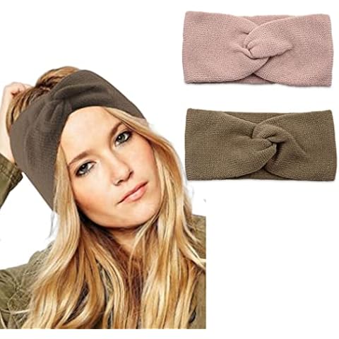 Generse Damen Winter Wärmer Stirnbänder Weich Gestricktes Stirnband Häkeln Ohrwärmer Kopfwickel Cover