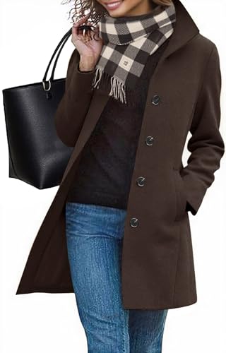 RITOSTA Mantel Damen Wintermantel Lang Winterjacke Klassischem Wintercoat Revers Übergangsjacke Knielang Trenchcoat Elegant Jacke Herbst Winter Outwear mit...