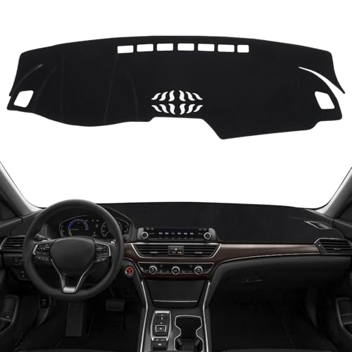 KUST Car Dash Cover Mat for Honda Accord Sport 2018-2021 2022(Without HUD) Left Hand Driving Polyester Non-Slip Center Console Dash Cover Interior for Honda Accord Accessories Sunshade No Glare Black