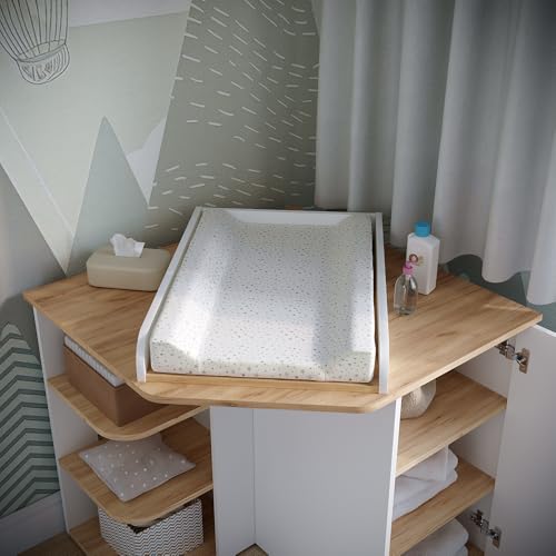 Miniatura 4 de Vicco Cómoda Cambiador Kristian, Roble Blanco Dorado, 85 X 77.3 Cm Con Cambiador