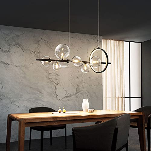 Lampada A Sospensione Per Tavolo Da Pranzo Con Lampadario A Sospensione A Sfera Di Vetro Lampadario Moderno Lampada A Sospensione A LED Regolabile Lampadina G9 Con Paralume A Bolle (dimensioni: 7 Luci