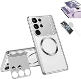 MUJURUR for Samsung S21/S22/S23Ultra Magnetic Suction Folding Bracket Aromatherapy Phone Case (Color : Silver, Size : S22 Ultra)
