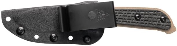 TOPS Knives Mil-Spie Elite Full Tang Fixed Blade- Coyote Tan Coating- Black Kydex Sheath w/Rotating Spring Steel