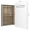vidaXL-Armario-de-Bano-con-Espejo-LED-Aseo-Inodoro-Muebles-Mobiliario-Tocador-Botiquin-Almacenamiento-Estante-Decoracion-Blanco-y-Roble-60x11x80-cm