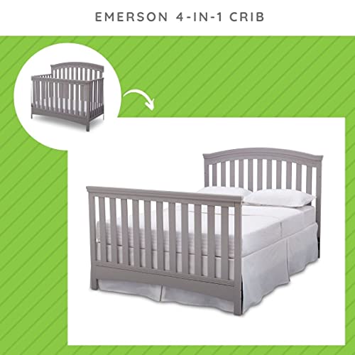 Image of CC KITS Full-Size Conversion Kit Bed Rails Compatible with Emerson Convertible Crib by Delta Children - Solid Wood Rail #0050 - Toddler & Adult Bed Rail for Full-Size - Nursery Furniture (Grey - 026)