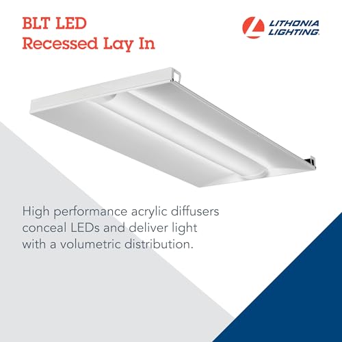 Lithonia Lighting 2x4 LED Troffer Light, BLT Series Low Profile LED Drop in Ceiling Light for Dropped Ceiling with Curved Ribbed Diffuser, 4000 Lumens, 4000K Cool White by Lithonia Lighting - Image 3