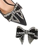 GUIZIYAO 2 Piezas Clips Para Zapatos Con Lazo, Clips Para Zapatos Con Moño Desmontables, Gema De Plástico, Decoración Bodas Y Fiestas,Adecuada Tacones Altos Y Calzado Planos De Mujeres
