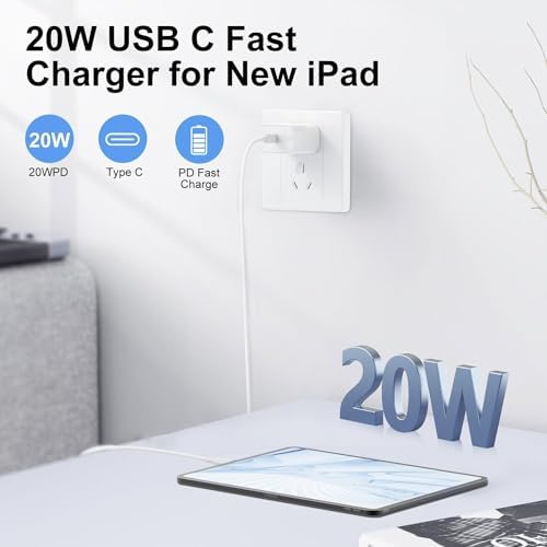USB C Charger for iPhone 17 16 15 Fast Charging 10ft, 20W Apple USBC Charger Block and Type C to C Cable Cord for iPhone 17 Air/16 Pro/16 Pro Max/15 Pro/15 Pro Max/15 Plus/iPad Pro/Air - 2