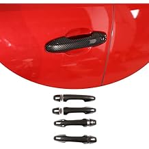 Compatible with Tacoma 2015-2023 Door Handle Cover, ABS Exterior Door Handle Protector Trim Frame Cover, Black Carbon Fiber