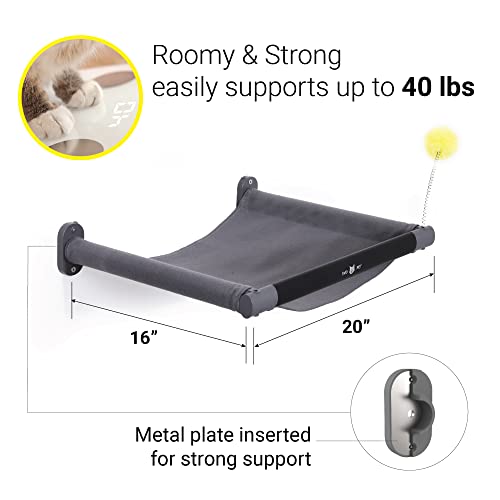 SVD.PET Rede para Gatos Montada Na Parede com Brinquedo para Gatos, Capa Macia Acolchoada E Confortá