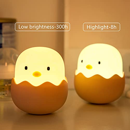 Qanyi Egg Nightlight For Baby Nursery, Soft Kawaii Small Chicken Table Lamp With Rechargeable And Dimmable, Silicone Touch Sensor Birthday Gift Ideas For Baby Toddler Newborns Children Girls #TOP3