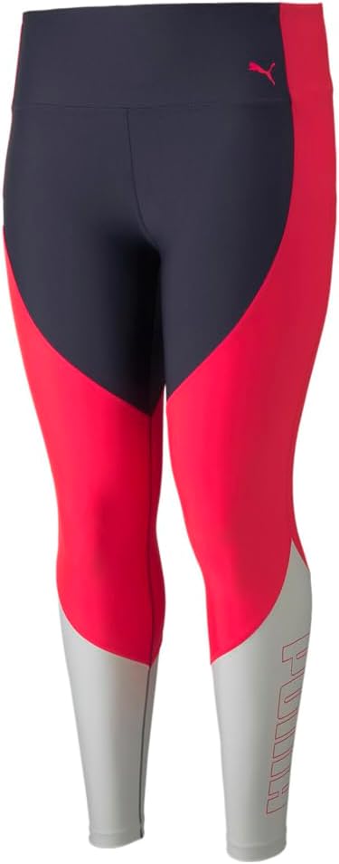 PUMA Womens Train Eversculpt Logo High Waist 78 Leggings Plus Athletic Casual - Black, Red