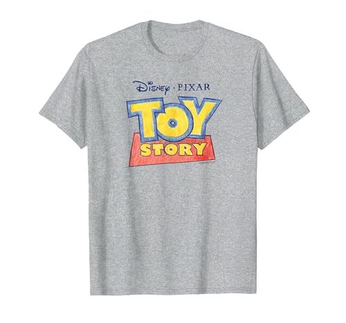 Disney & Pixar’s Toy Story Logo Concept Art Sketch T-Shirt, Men, Heather Grey, Large