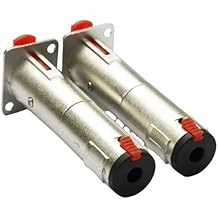 2 Pack 1/4 TRS to TRS Female Audio Feed Thru Connector Adapter for D Panel Mounting Black Silver Silver2pcs