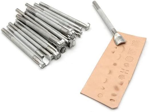20pcs Dit Making Leather Carving Art Tools Knock Flower Punching Tools Printing Alloy Seal Floral Design Set For Leather Craft - Staming - - (Color: 20 piece set)