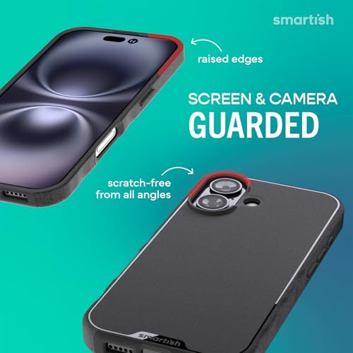 Smartish® iPhone 17 MagSafe Case - Gripmunk Magnetic Slim Case [Lightweight + Protective] Thin Grip Cover with Microfiber Lining for Apple iPhone 17 - Black Tie Affair by Smartish - Image 5