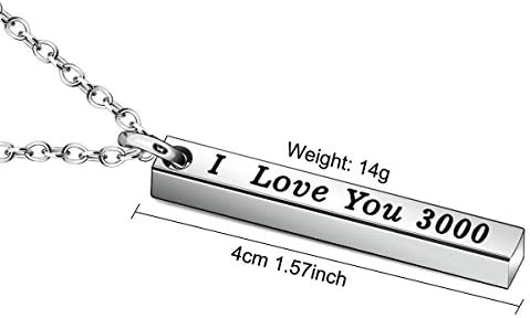 I Love You 3000 Necklace for Women Men Dad Mum Girlfriend Boyfriend Wife Husband Gifts Christmas Gifts Thanksgiving Gifts Birthday Gifts